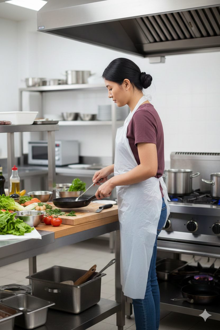 White Plastic Aprons