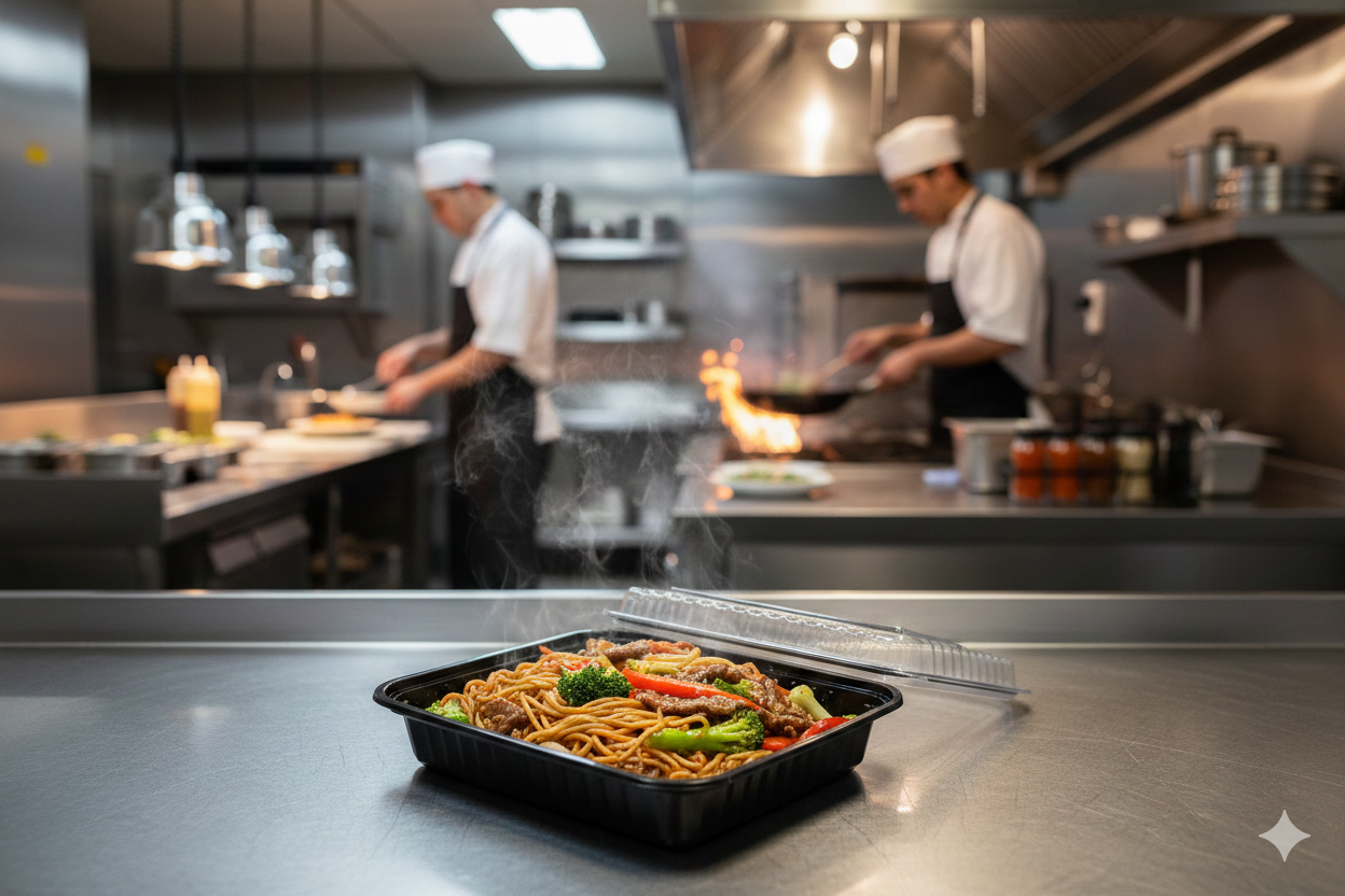 Black PP Microwavable Plastic Containers with Lids (12/24/28/38/58oz)