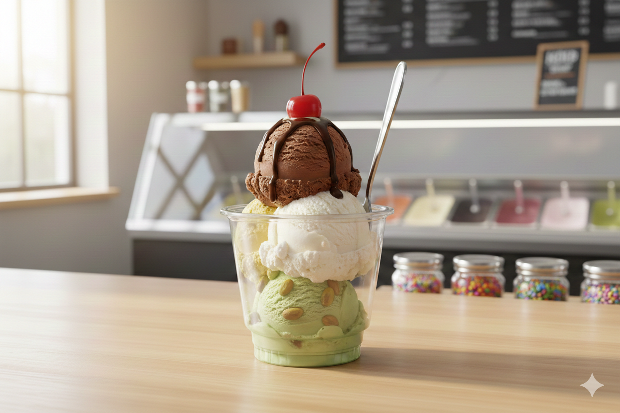 أكواب آيس كريم بلاستيكية شفافة 10 أونصة