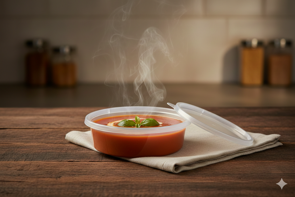 PP Round Soup Containers with LDPE Transparent Lids (8/12/16oz)