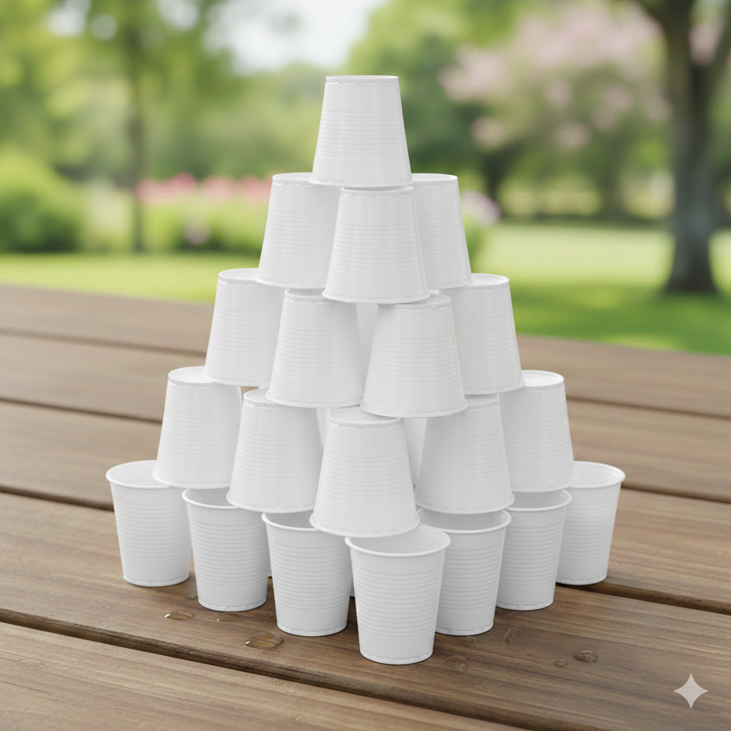 White Plastic Cups 180ml