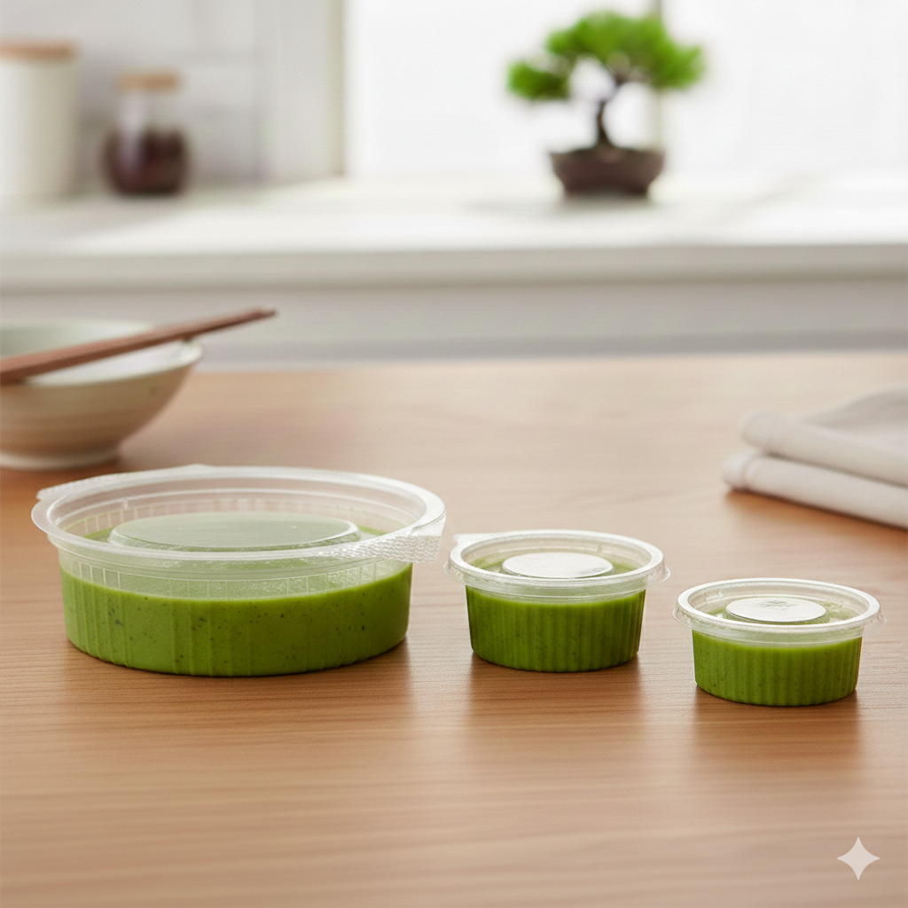 عبوات صلصة بغطاء مفصلي 1/2/3 أونصة