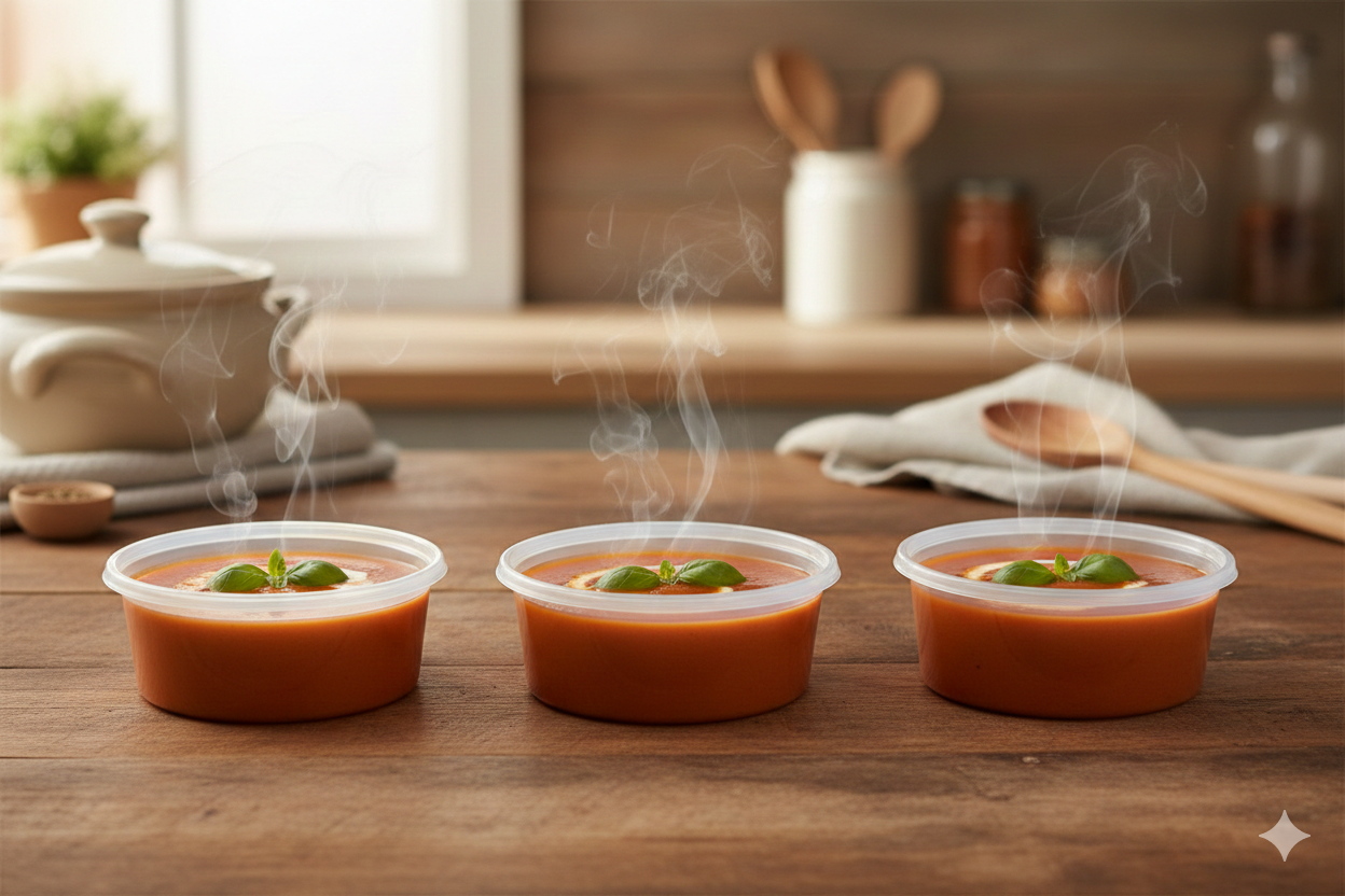 PP Round Soup Containers with LDPE Transparent Lids (8/12/16oz)