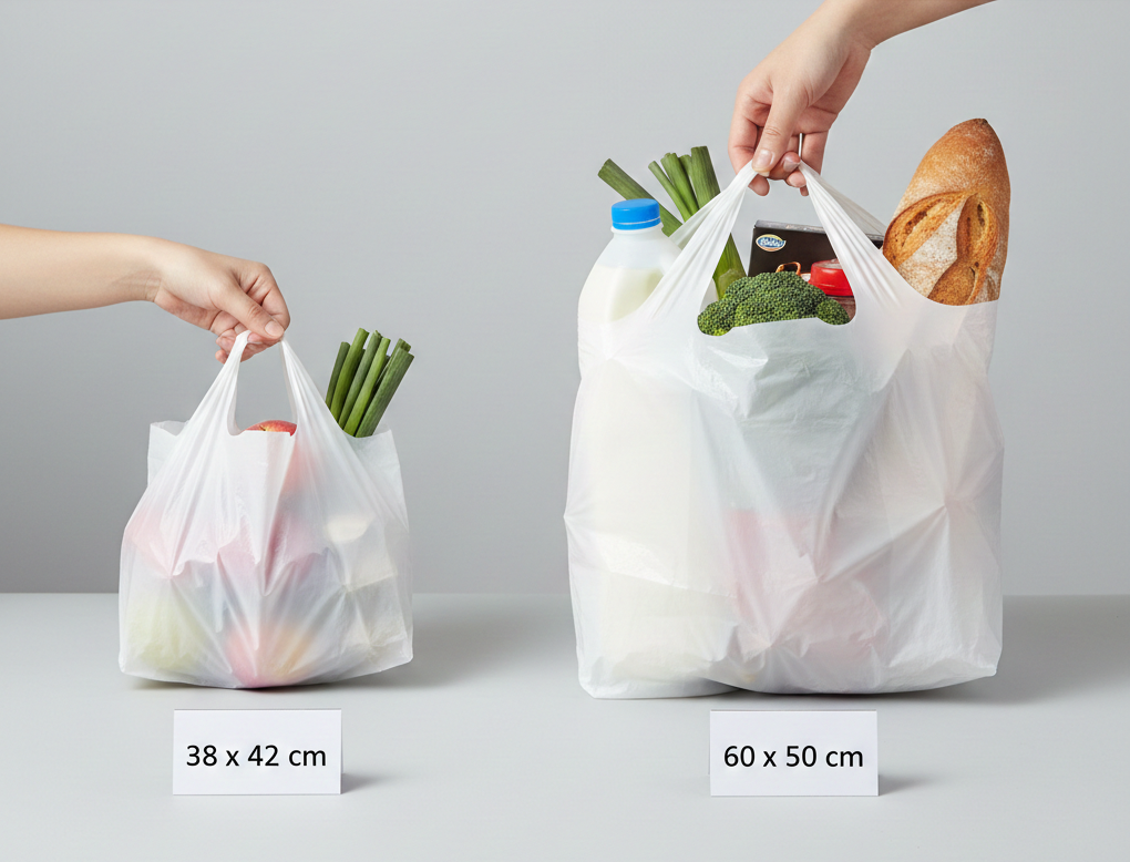 أكياس تسوق بلاستيكية بيضاء