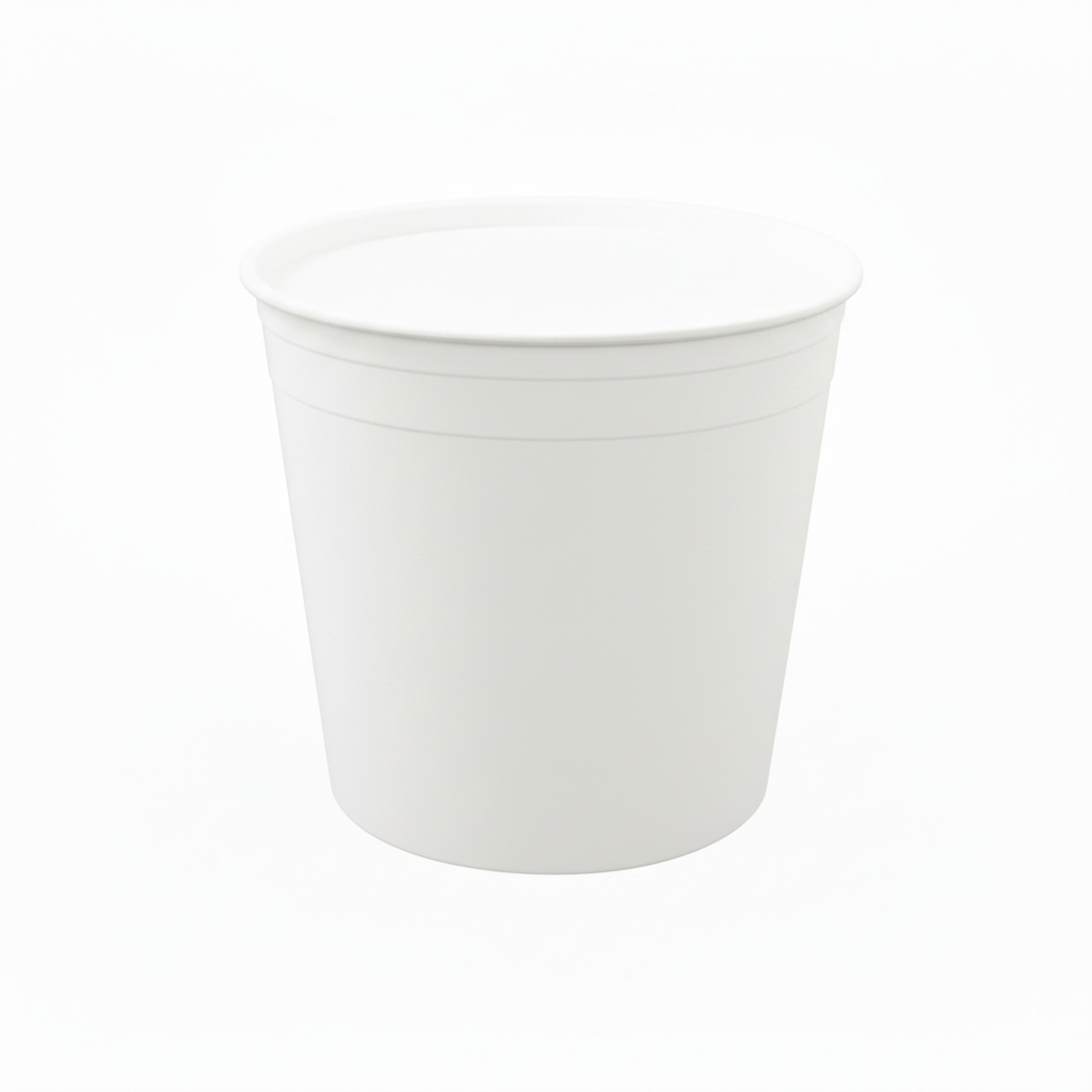 White Chicken Buckets & Paper Lids (85/130/170oz)