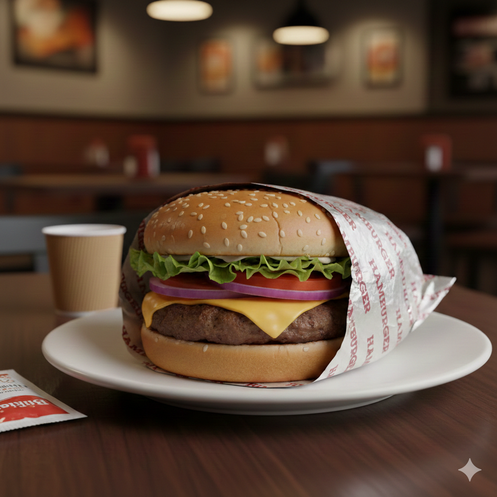 ورق تغليف برجر مطبوع معزول من الألومنيوم (34 × 24 سم)