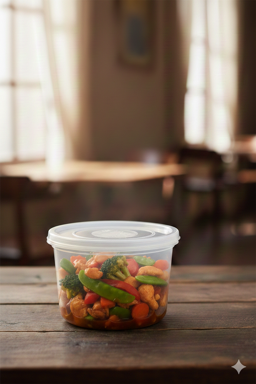 PP Clear Round Microwavable Plastic Containers 200/350/500cc