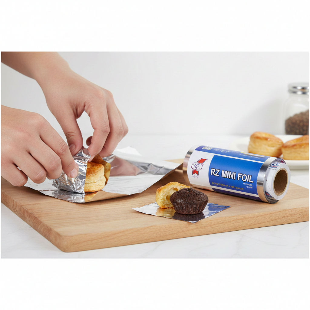 لفائف رقائق الألومنيوم الصغيرة 14 سم × 500 غرام