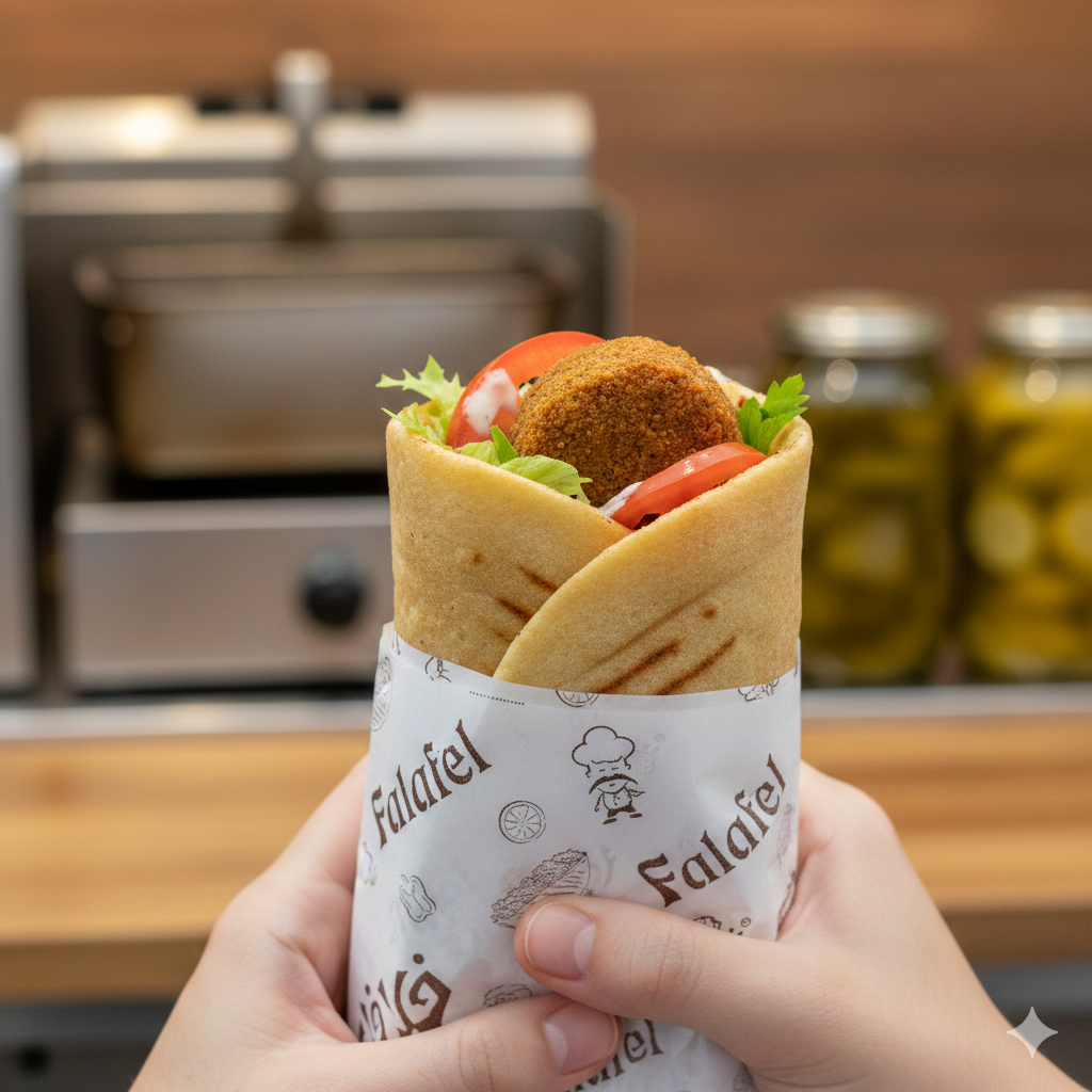 Printed Falafel Sandwich Wrapping Paper (35x24cm)