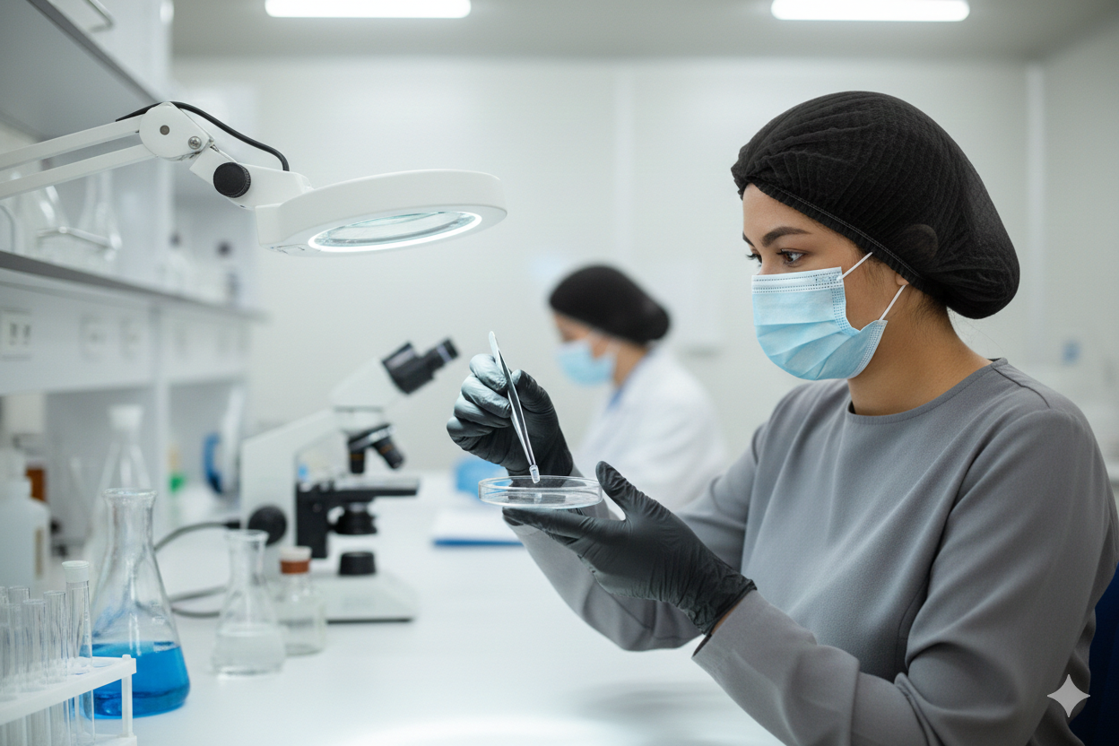 شبكات شعر غير منسوجة (أسود، أزرق، أبيض)