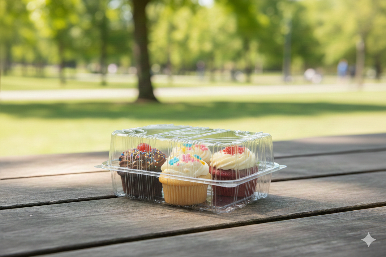 PET Clear Rectangle Hinged Containers (CO1, CO2, CO3)