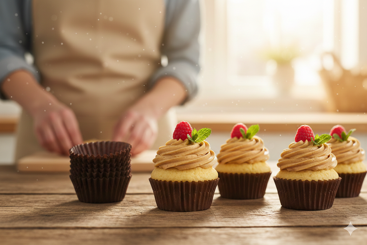 قوالب كب كيك بنية اللون (7 أحجام)