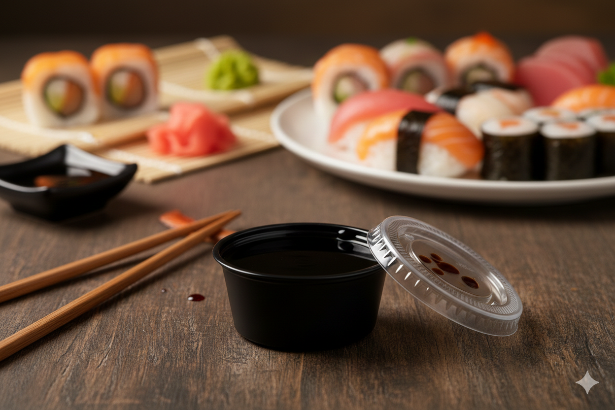 Black PP Sauce Containers 1/2/3.25/4oz