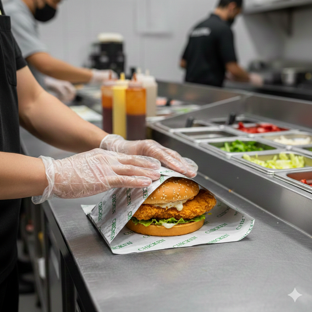 Printed Chicken Insulated Aluminum Wrapping Paper (35x24cm)