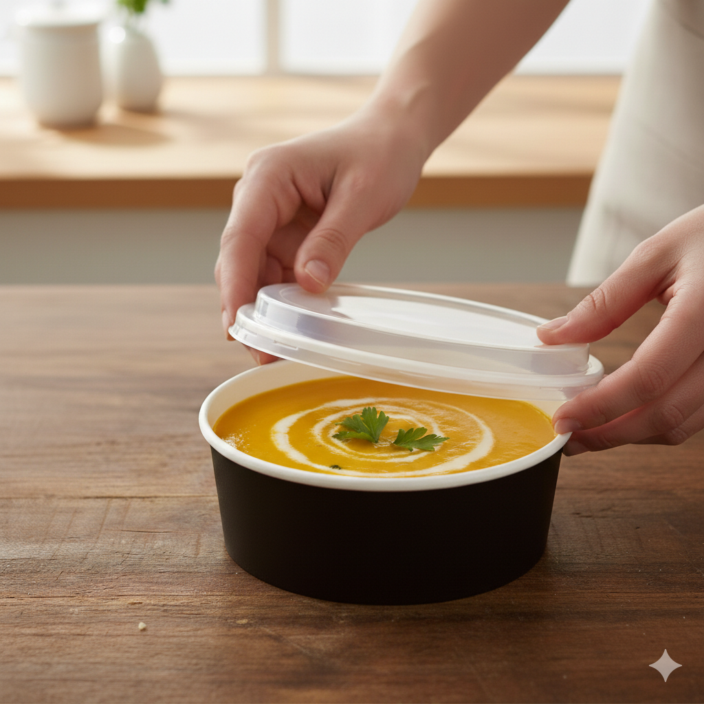 غطاء بلاستيكي مقبب من البولي بروبيلين لأوعية ورقية، عرض 24 بوصة / 40/45 أونصة