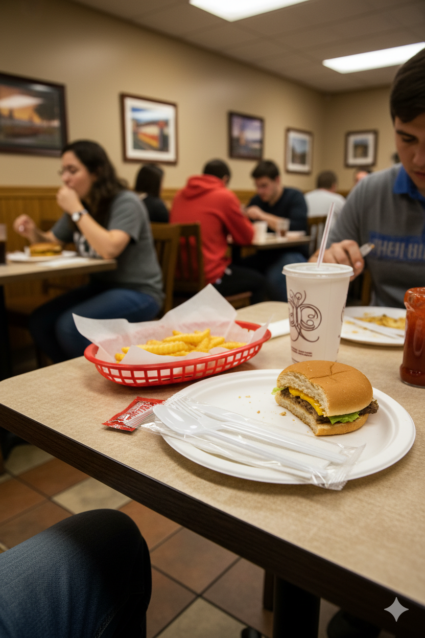 طقم أدوات مائدة أبيض صديق للبيئة 4x1