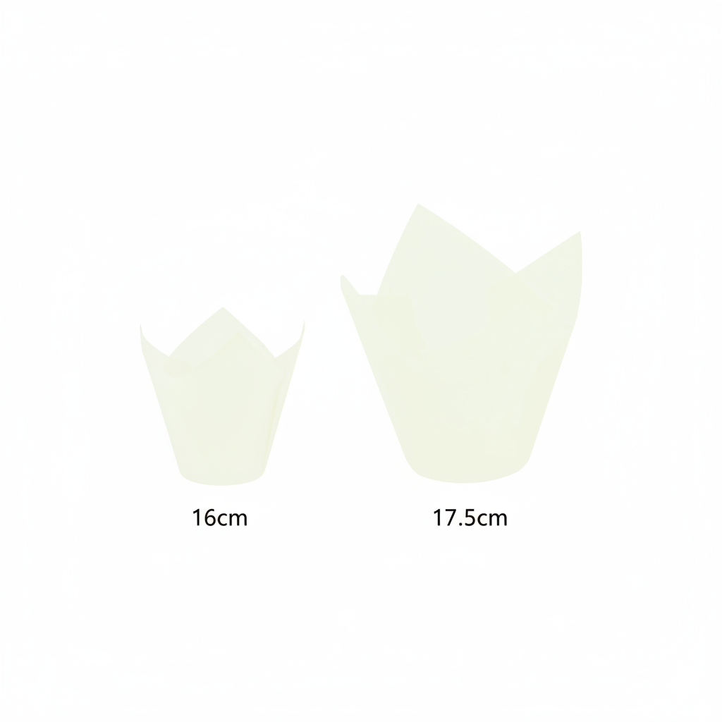 قوالب مافن بيضاء على شكل زهرة التوليب (16/17.5 سم)