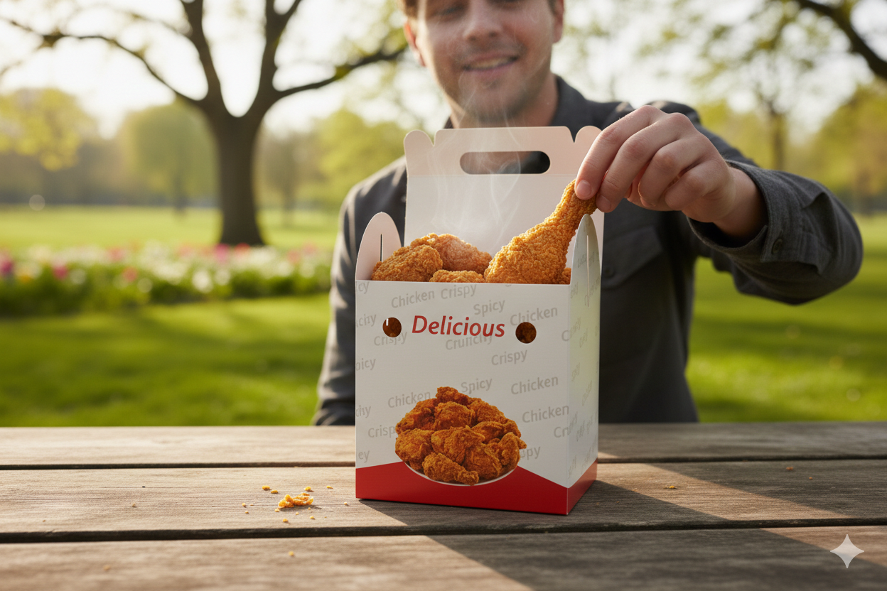 Generic Design Chicken Boxes - علب كرتون دجاج مع يد - طبعة عامة