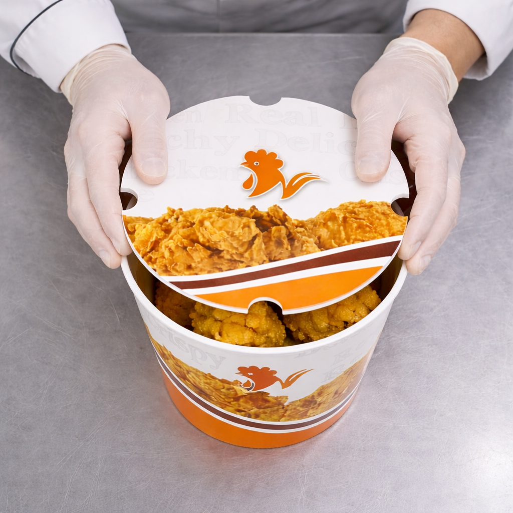 Generic Design Chicken Buckets & Paper Lids (85/130/170oz)