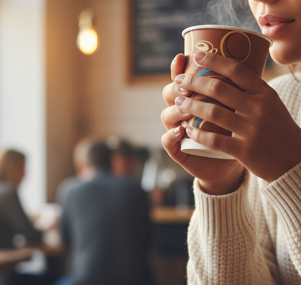 Generic Design Double Wall Paper Cups 12oz - كاسات ورقية دبل طبعة عامة 12 اونص