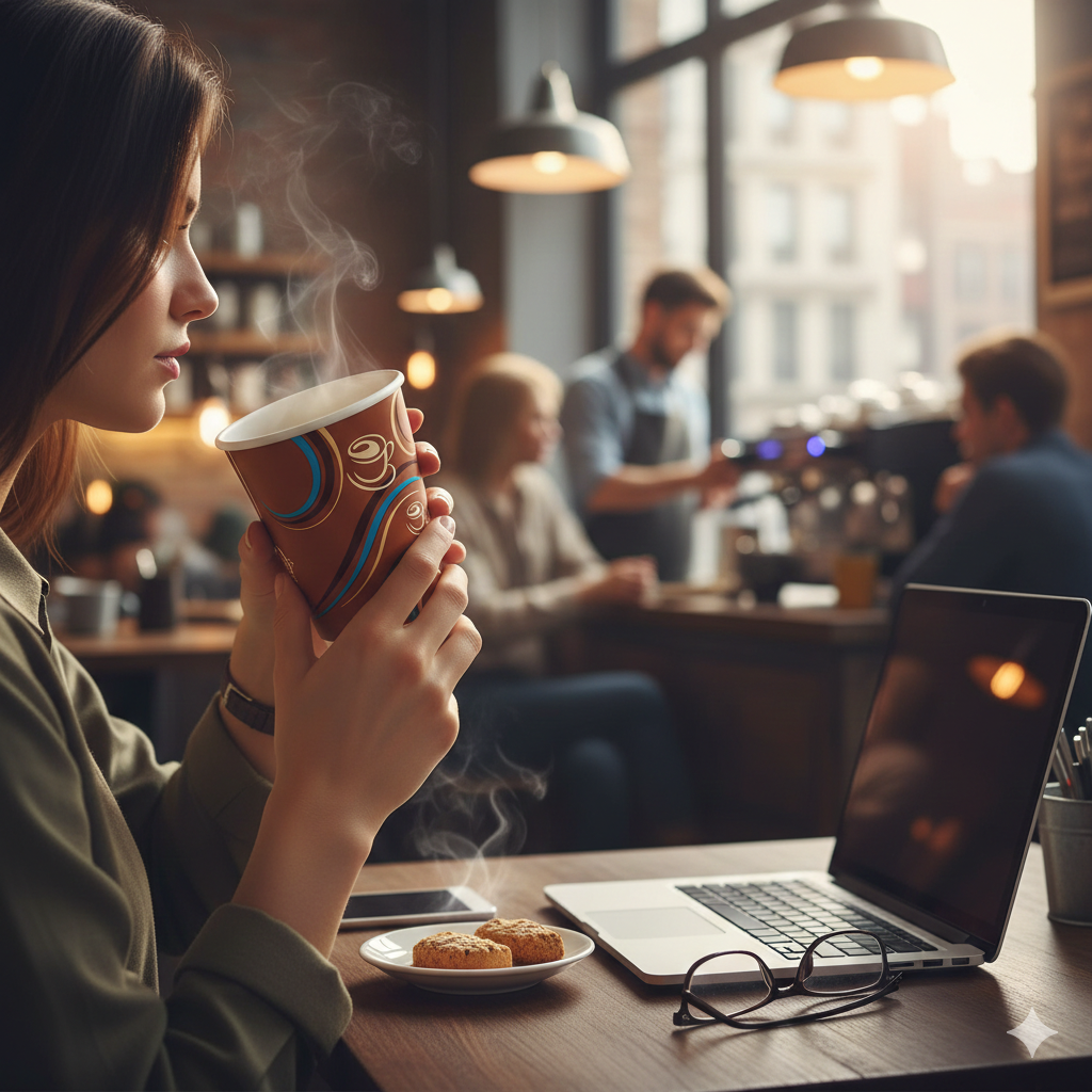 Generic Design Double Wall Paper Cups 8oz - كاسات ورقية دبل طبعة عامة 8