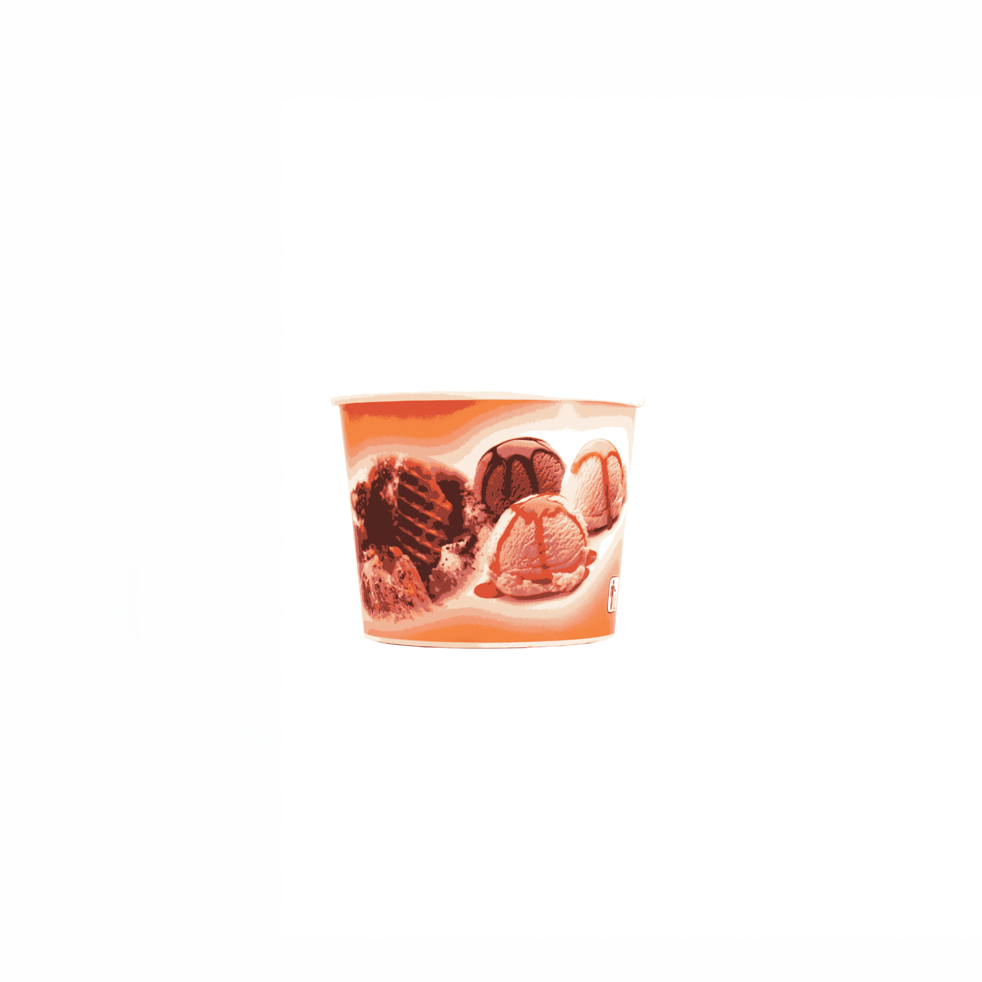 Generic Design Ice Cream Cups - علب ايس كريم ورقية طبعة عامة