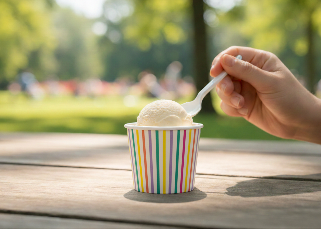 Generic Design Ice Cream Cups - علب ايس كريم ورقية طبعة عامة