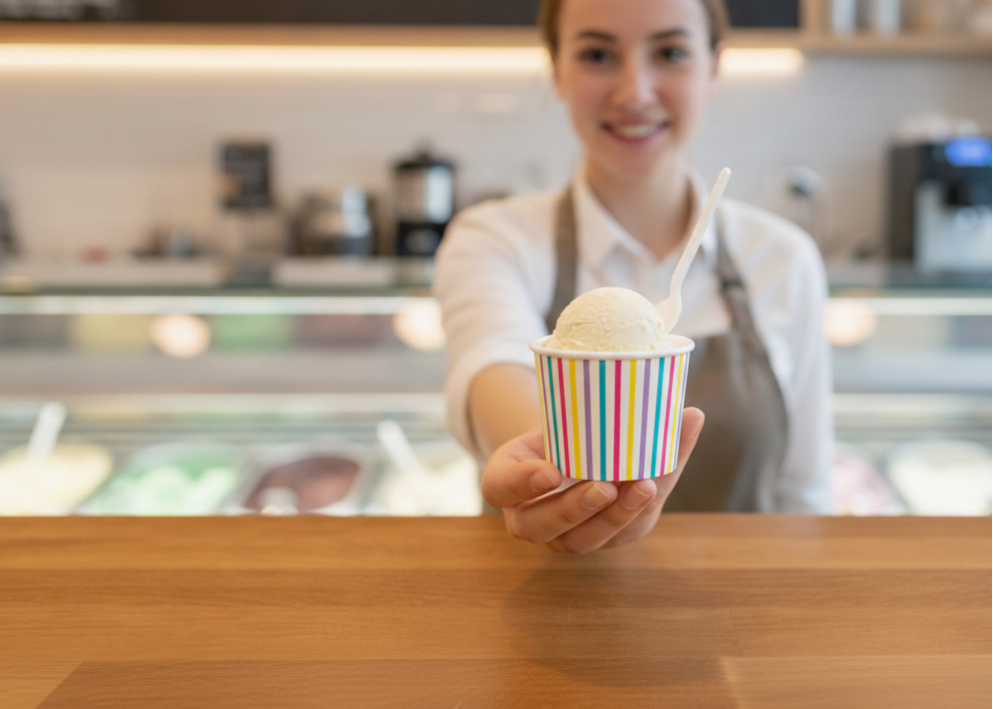 Generic Design Ice Cream Cups - علب ايس كريم ورقية طبعة عامة