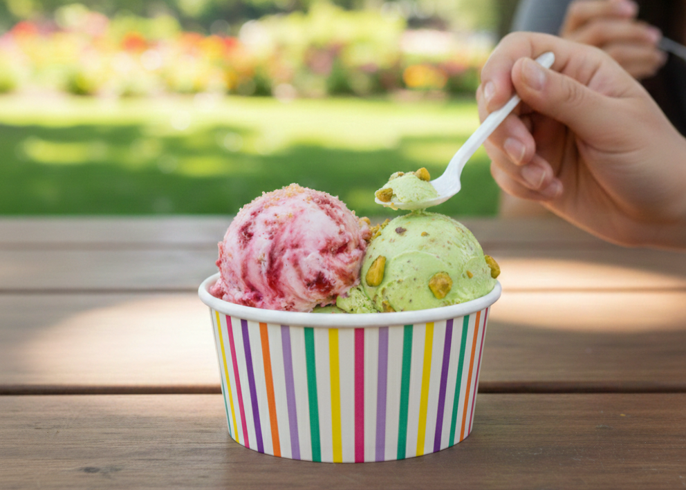 Generic Design Ice Cream Cups - علب ايس كريم ورقية طبعة عامة