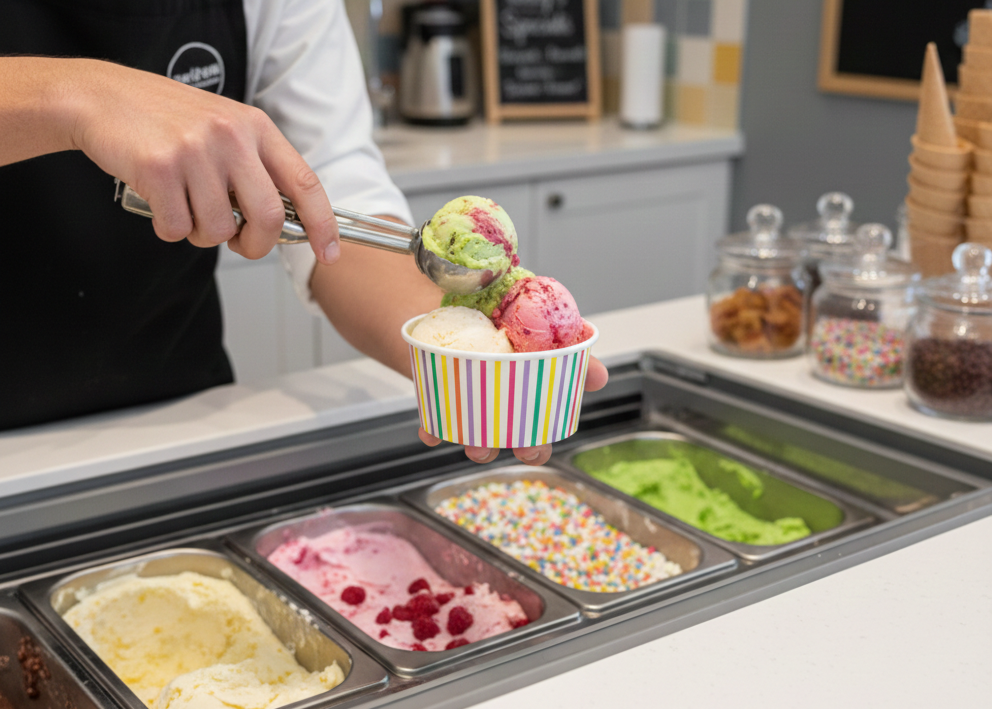 Generic Design Ice Cream Cups - علب ايس كريم ورقية طبعة عامة