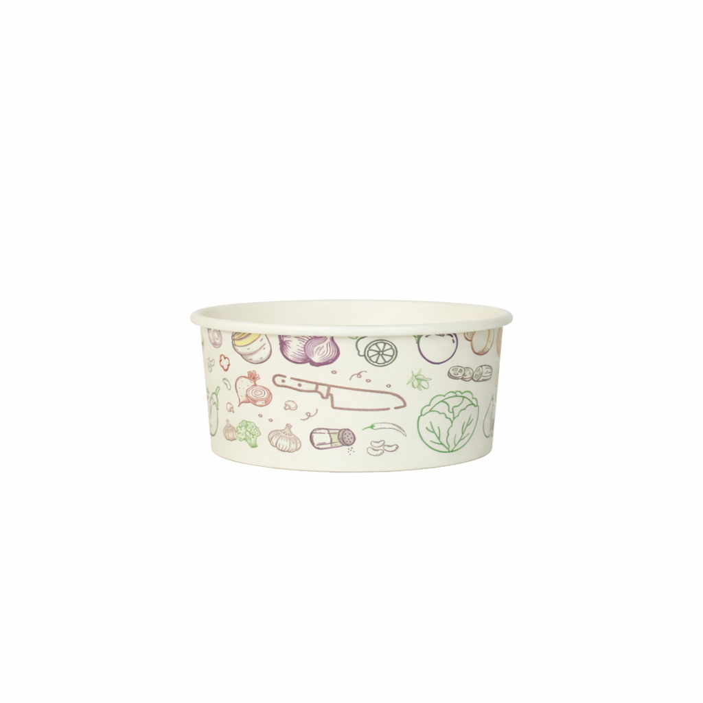 Generic Design Paper Bowls  12 oz - علب كرتون دائري مطبوع طبعة عامة سعة 12 اونص