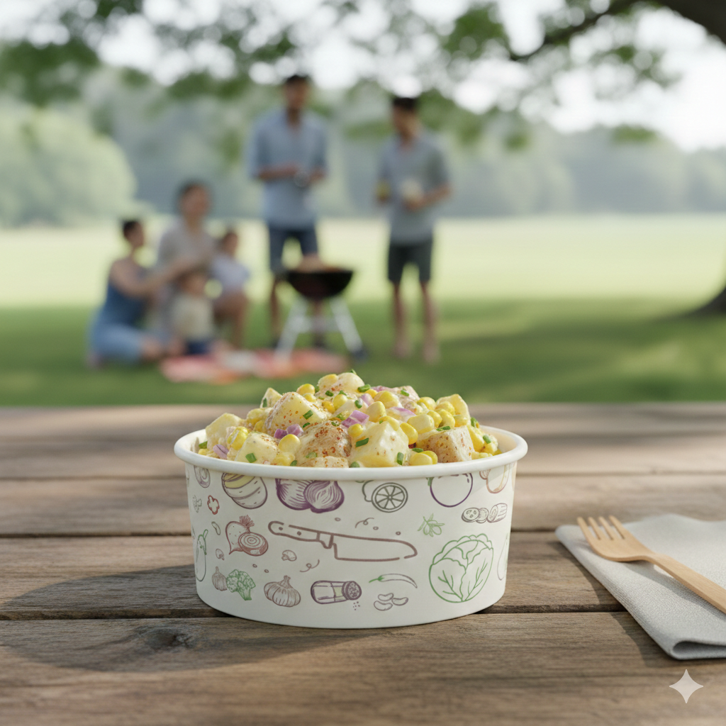 Generic Design Paper Bowls  12 oz - علب كرتون دائري مطبوع طبعة عامة سعة 12 اونص - 2 