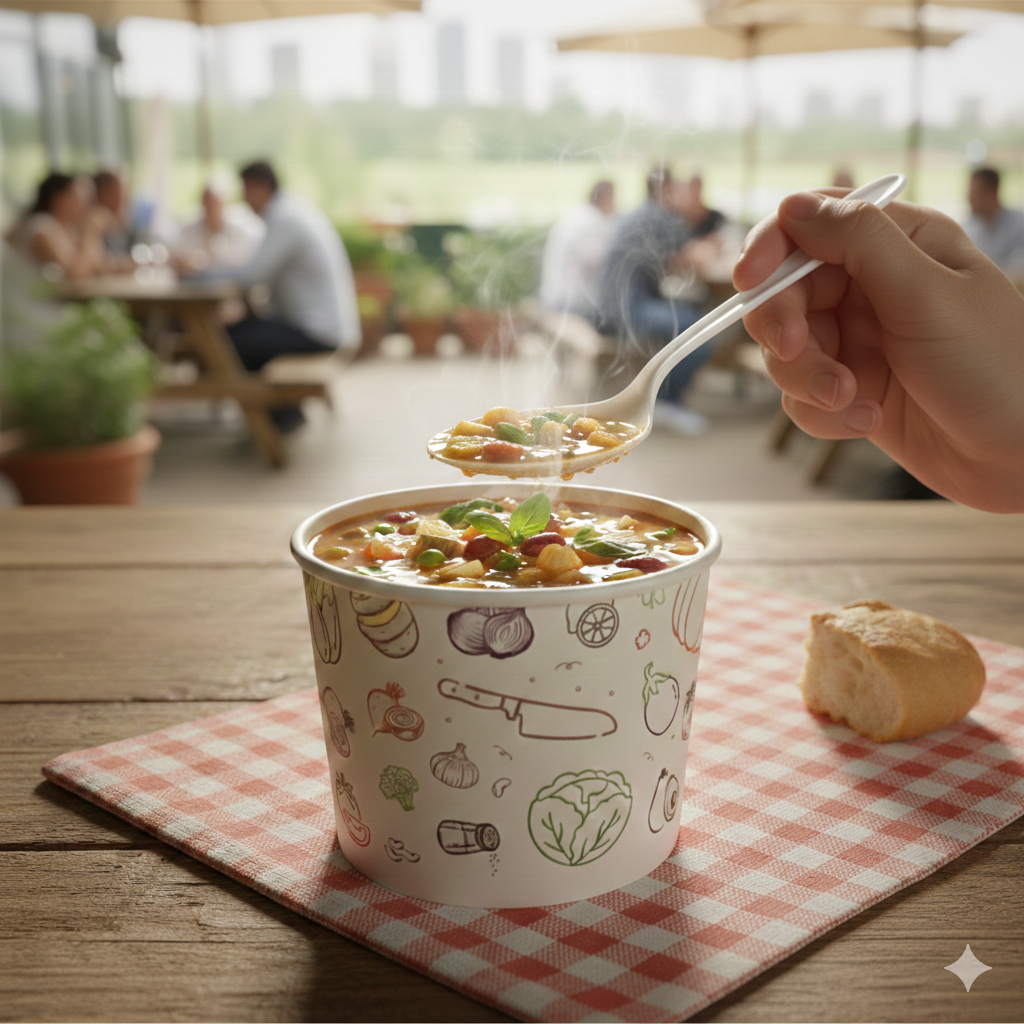 Generic Design Paper Bowls  16 oz - علب كرتون دائري مطبوع طبعة عامة سعة 16 اونص - 2 