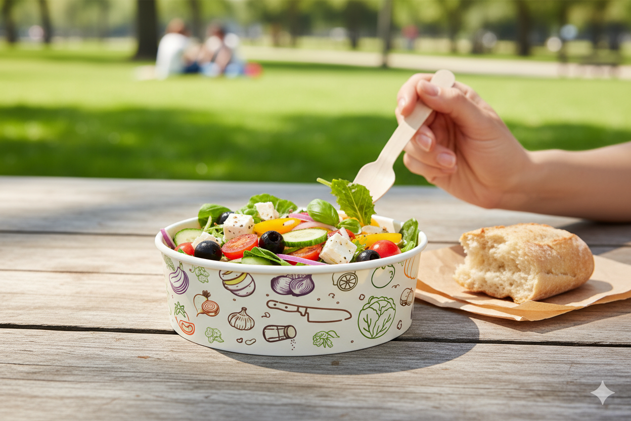 Generic Design Paper Bowls  20 oz - علب كرتون دائري مطبوع طبعة عامة سعة 20 اونص - 1