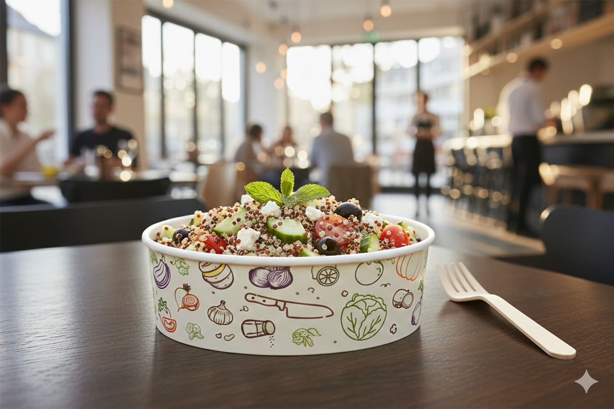 Generic Design Paper Bowls  20 oz - علب كرتون دائري مطبوع طبعة عامة سعة 20 اونص - 2 