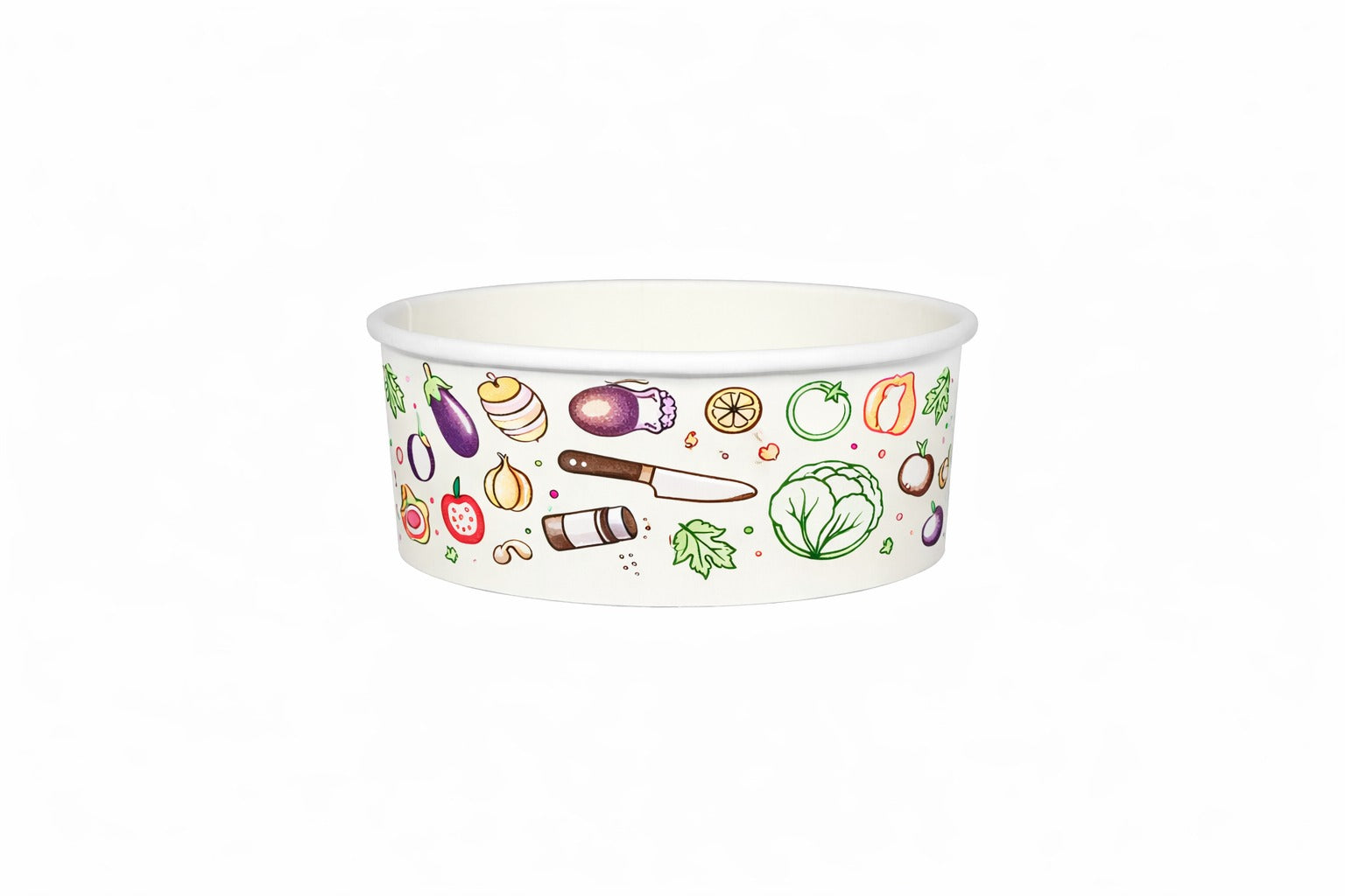 Generic Design Paper Bowls  24 oz - علب كرتون دائري مطبوع طبعة عامة سعة 24 اونص 