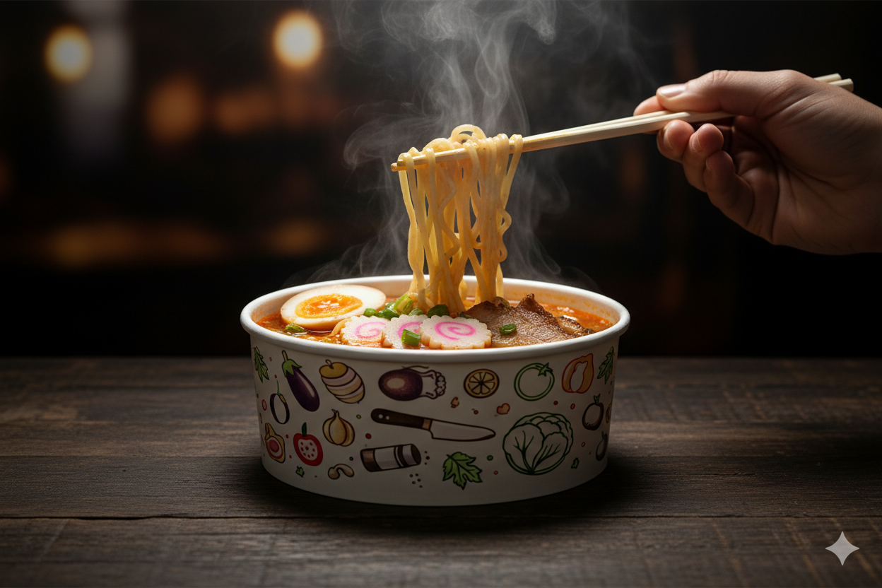 Generic Design Paper Bowls  24 oz - علب كرتون دائري مطبوع طبعة عامة سعة 24 اونص - 1 
