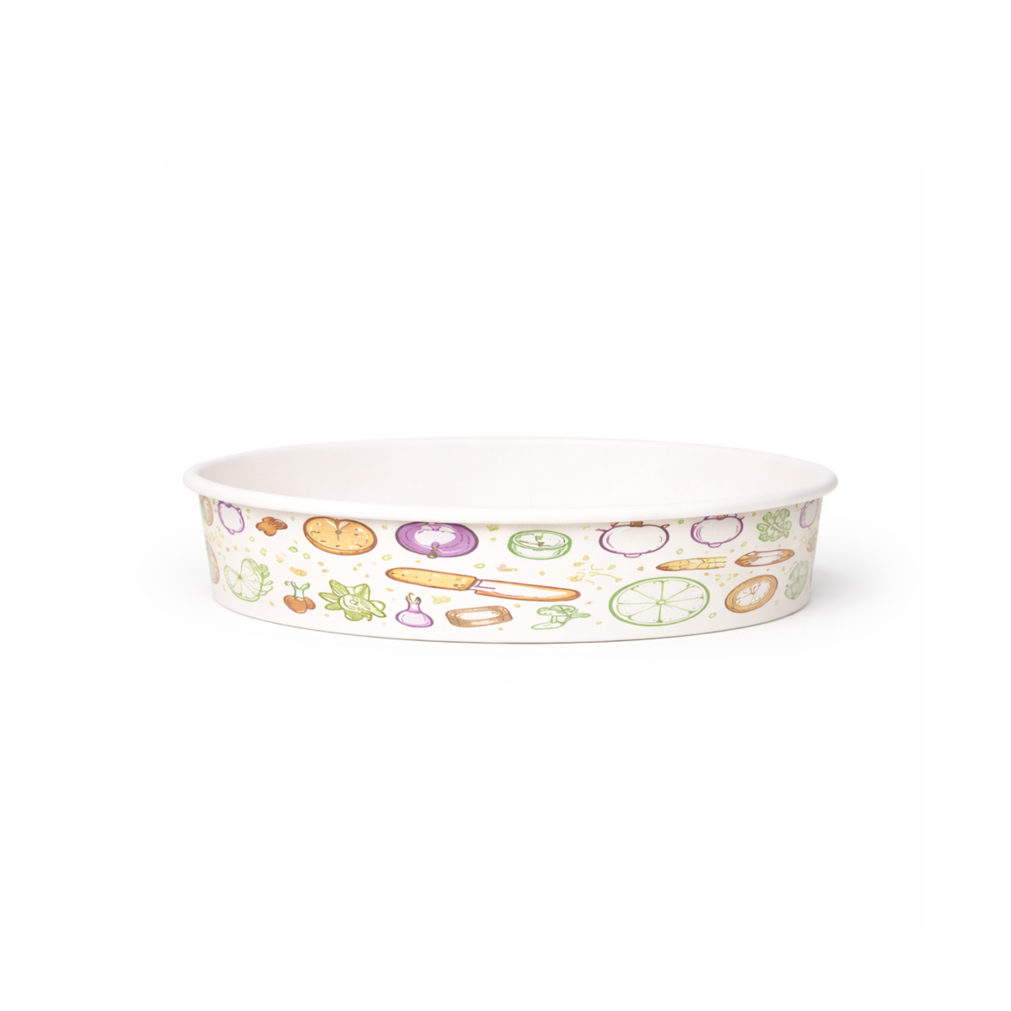 Generic Design Paper Bowls  24 oz Wide - علب كرتون دائري مطبوع طبعة عامة سعة 24 اونص  عريض