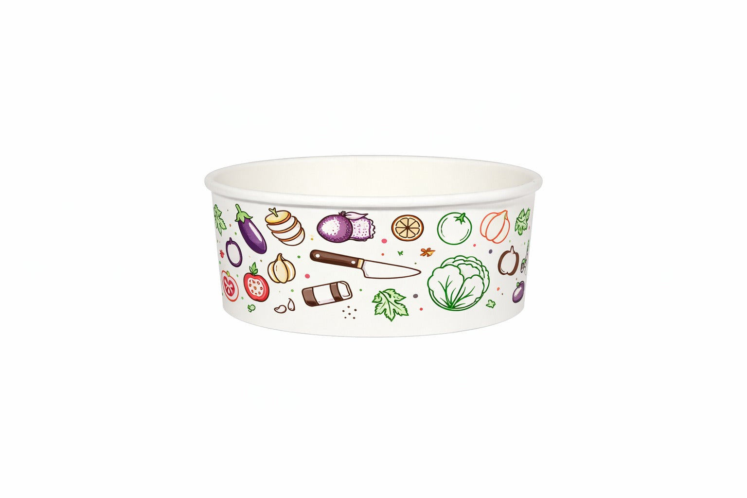 Generic Design Paper Bowls  40 oz - علب كرتون دائري مطبوع طبعة عامة سعة 40 اونص