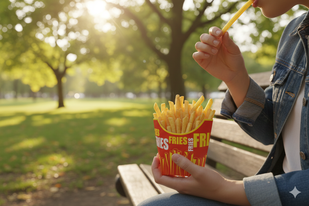 Generic Design Paper French Fries Pocket Containers (S,M,L) - علب كرتون تقديم البطاطا - طبعة عامة