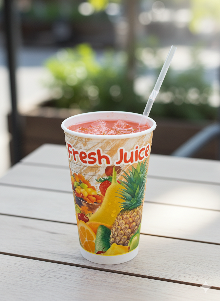 Generic Design Single Wall Cold Paper Cups 12oz - كاسات ورقية طبعة عامة 12 اونص للبارد