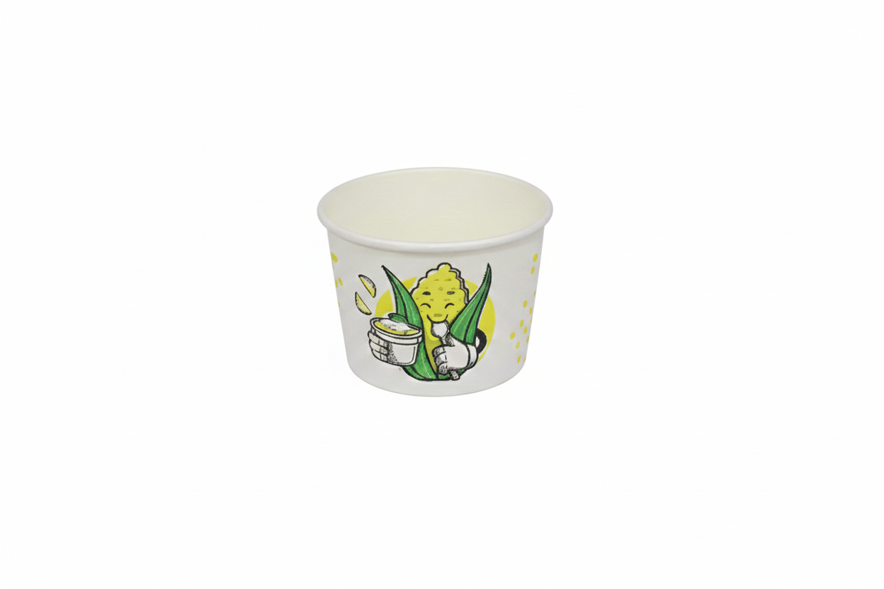 Generic Design Single Wall Corn Paper Cups  - كاسات ورقية طبعة عامة ( ذرة )