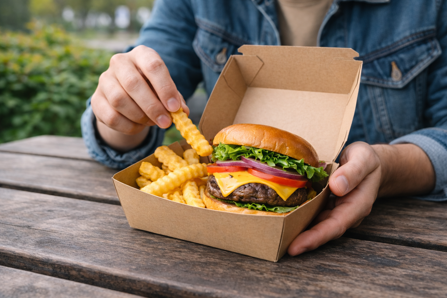 Kraft Burger Clam Shell Containers Small - علب كرتون برغر كرافت صغير - 4