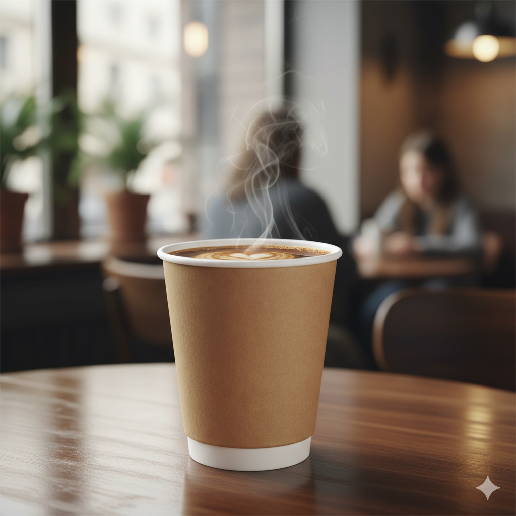 Kraft Double Wall Paper Cups 12oz - كاسات ورقية دبل كرافت 12 اونص