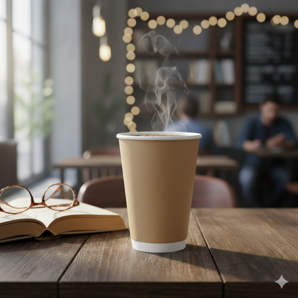 Kraft Double Wall Paper Cups 16oz - كاسات ورقية دبل كرافت 16 اونص