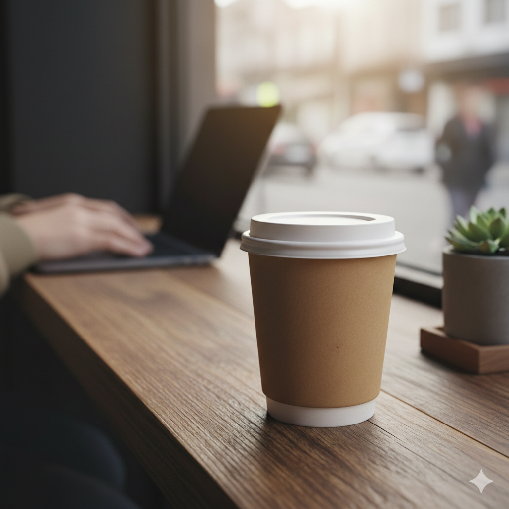 Kraft Double Wall Paper Cups 8oz - كاسات ورقية دبل كرافت 8 اونص