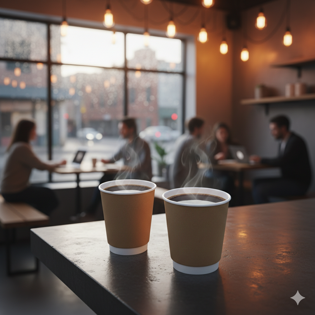 Kraft Double Wall Paper Cups 8oz - كاسات ورقية دبل كرافت 8 اونص