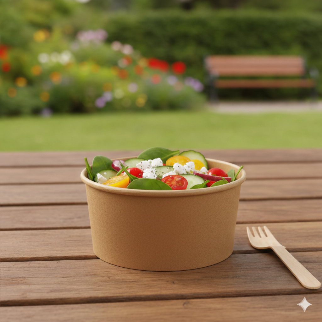 Kraft Paper Bowls 14oz - علب كرتون دائري 14 اونص كرافت