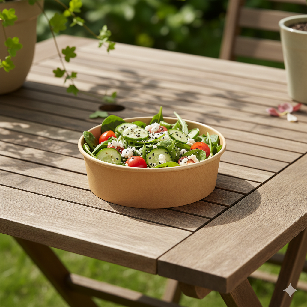 Kraft Paper Bowls 24oz - علب كرتون دائري 24 اونص كرافت