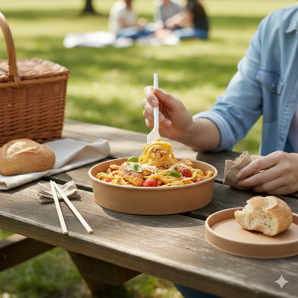 Kraft Paper Bowls 24oz wide - علب  كرتون دائري 24 اونص كرافت عريض